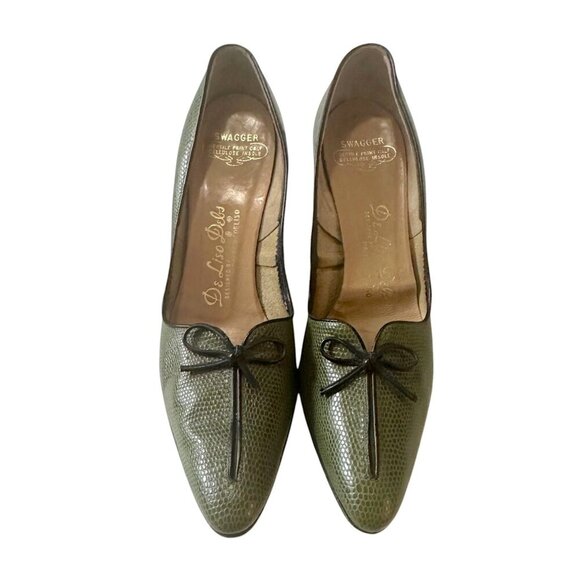 Vintage DeLiso Debs by Palter DeLiso Green Pumps, Size  7 AAA - Picture 3 of 16